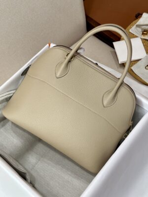 Hermès Bolide 31 Taurillon Clemence Gris Trench Gold Hardware