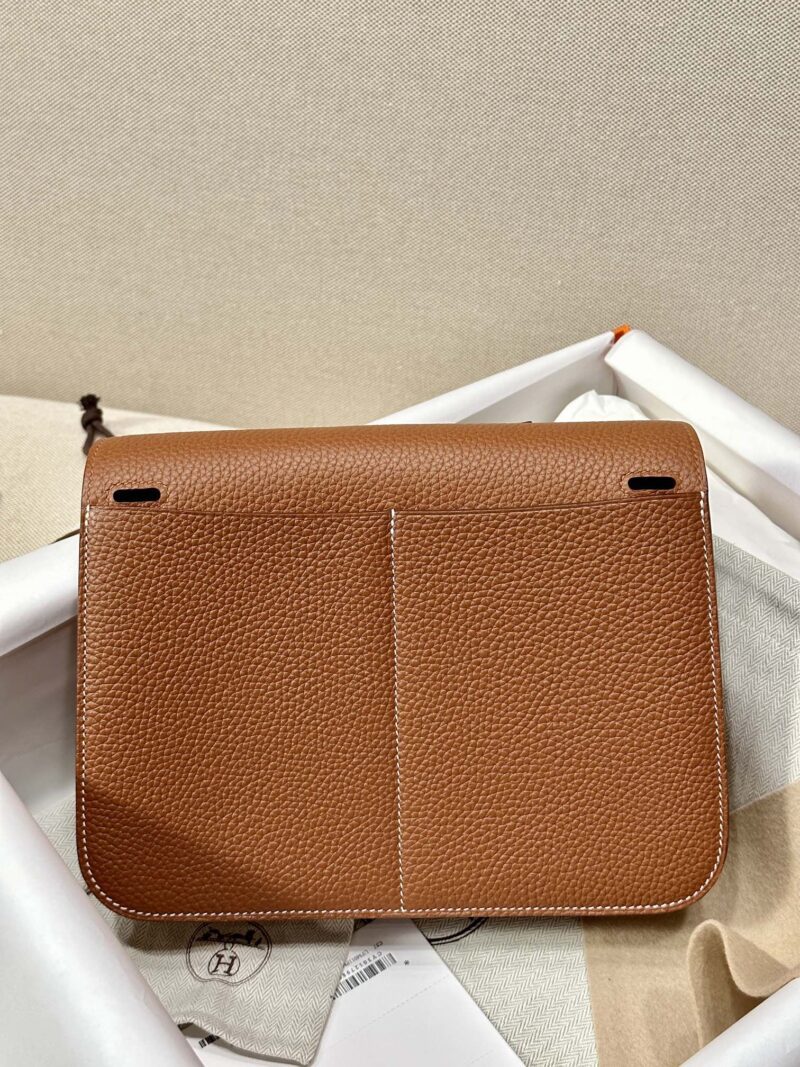 Hermès Halzan 25 Clemence Gold Silver Hardware - Image 5