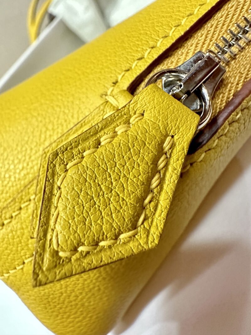 Hermès Mini Bolide 18 Evercolor Amber Silver Hardware