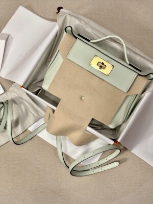 Hermès Mini Kelly 2424 Evercolor & Swift Vert Fizz Gold Hardware