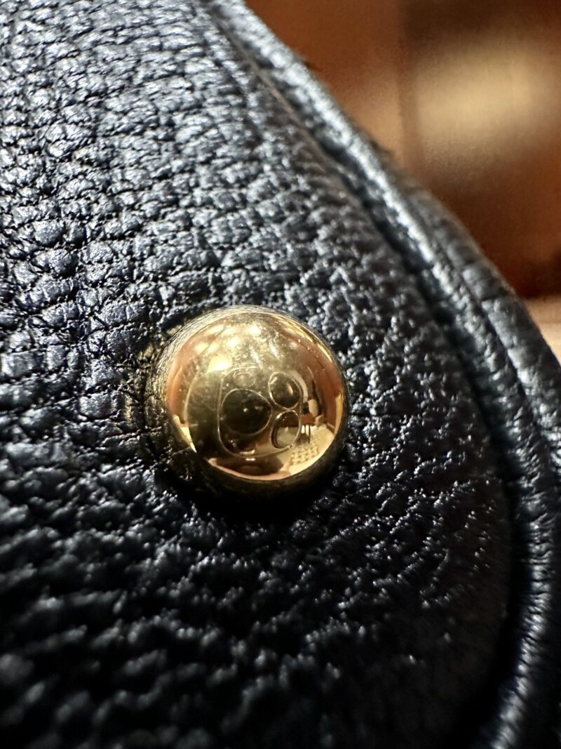 Hermès Mini Bolide 18 Chevre Noir Gold Hardware