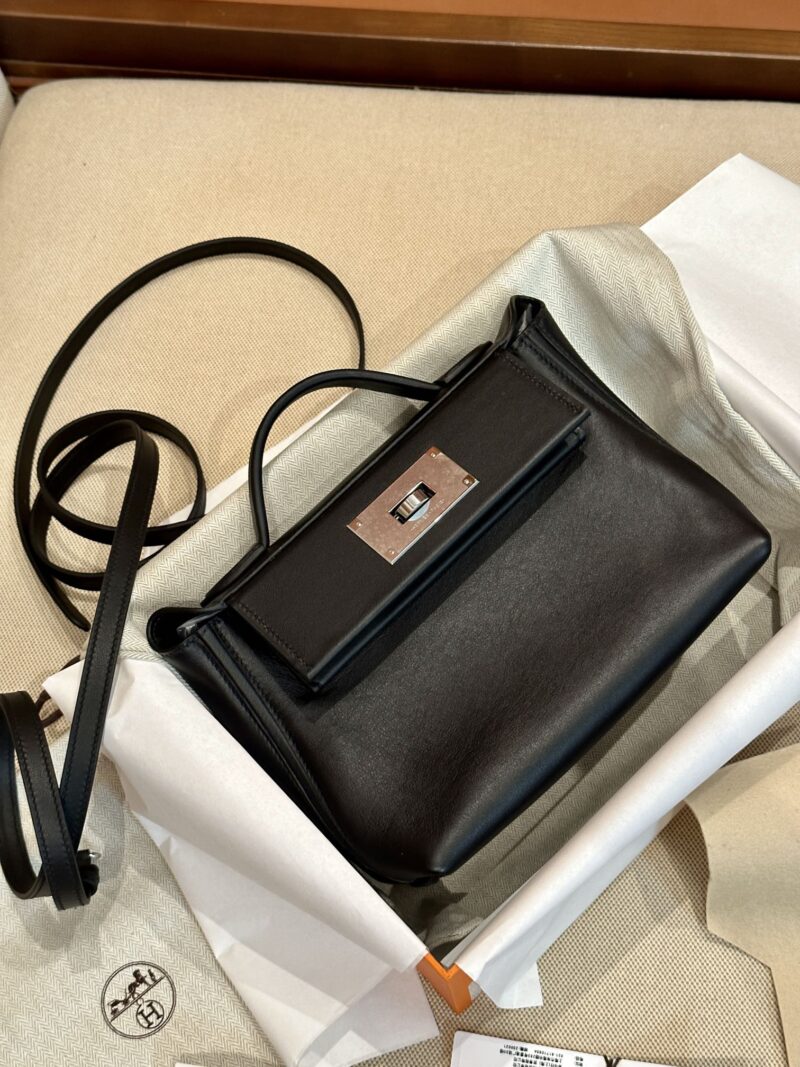 Hermès Mini Kelly 2424 Volupto & Swift Noir Silver Hardware