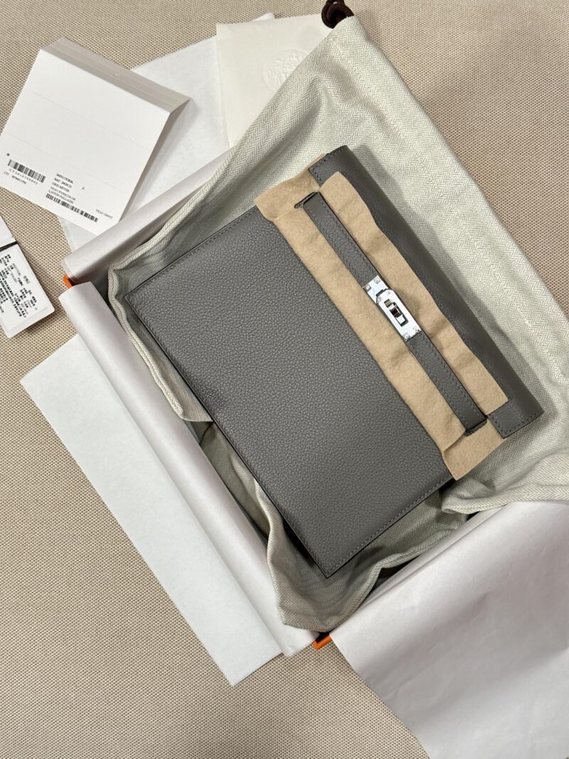 Hermès Kelly Danse 22 Evercolor Gris Meyer Silver Hardware