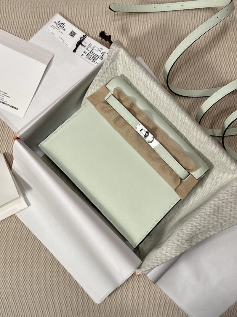 Hermès Kelly Danse 22 Swift Vert Fizz Silver Hardware