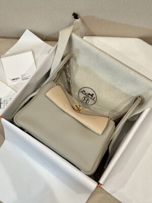 Hermès Lindy 26 Clemence Beton Gold Hardware
