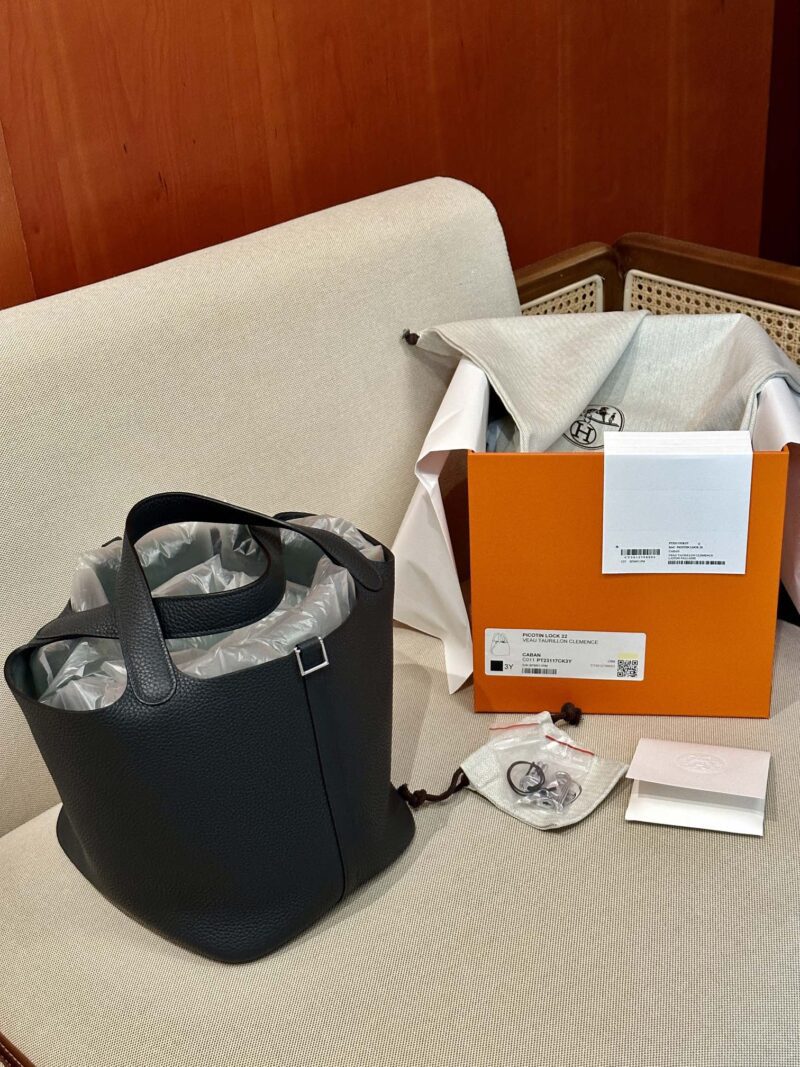 Hermès Picotin 22 Clemence Caban Silver Hardware