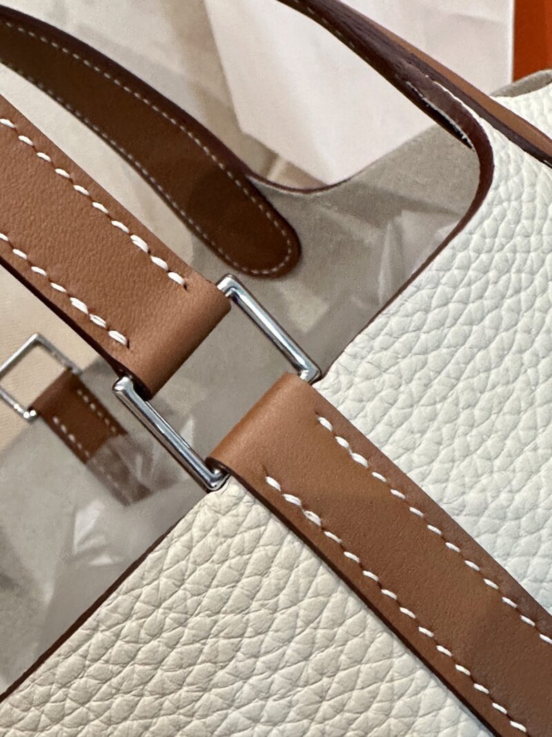 Hermès Picotin 18 Taurillon Clemence &Amp; Swift Craie &Amp; Gold Silver Hardware
