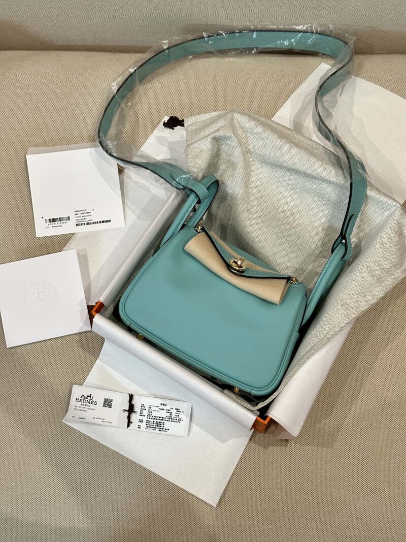 Hermès Mini Lindy 20 Swift Atoll Gold Hardware