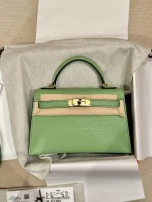 Hermès Mini Kelly 19 Chevre Criquet Gold Hardware
