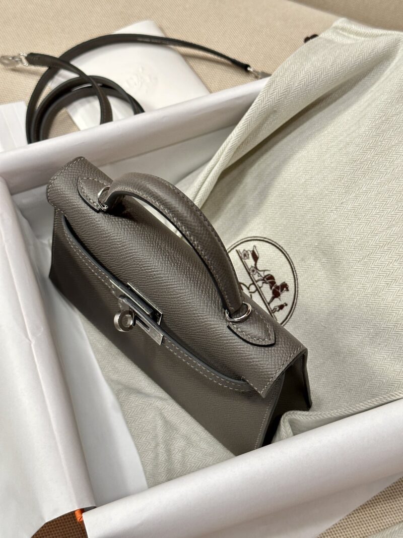 Hermès Mini Kelly 19 Epsom Etain Silver Hardware - Image 2