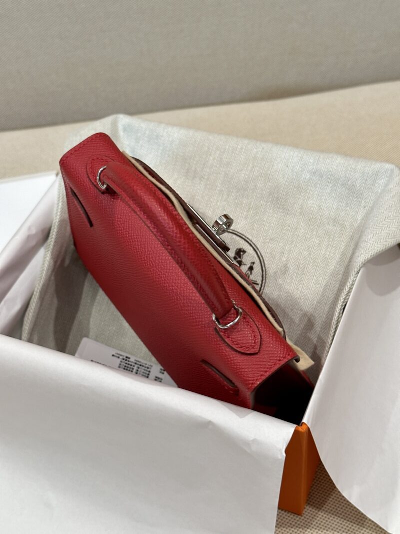 Hermès Mini Kelly 19 Epsom Rouge Casaque Silver Hardware - Image 4