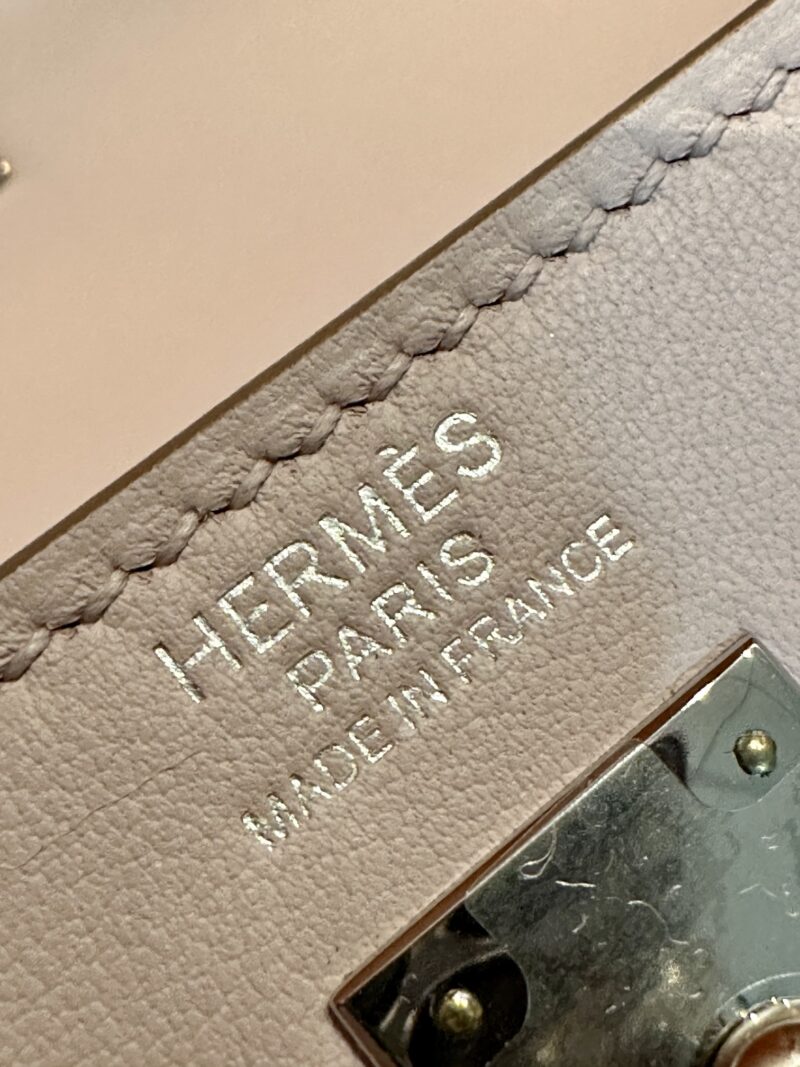Hermès Kelly 25 Swift Mauve Silver Hardware - Image 7