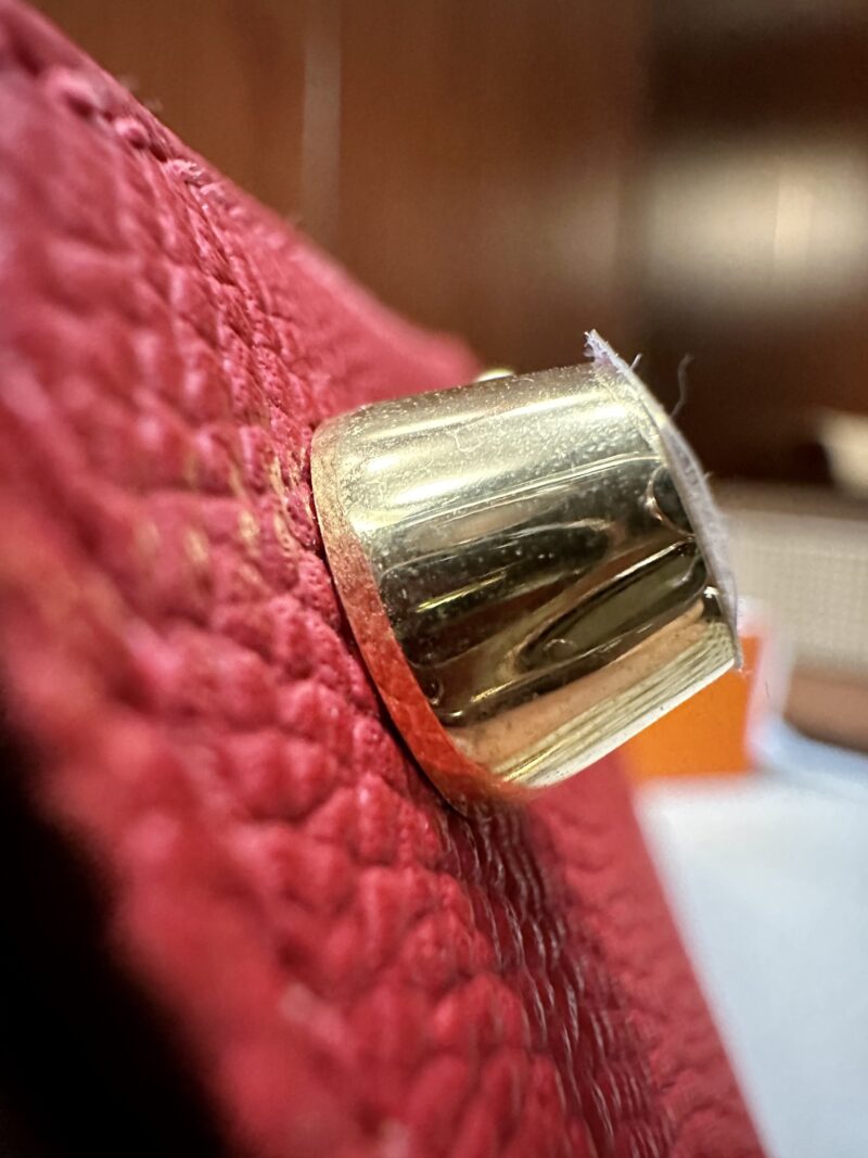 Hermès Kelly 25 Epsom Rouge Coeur Gold Hardware - Image 13