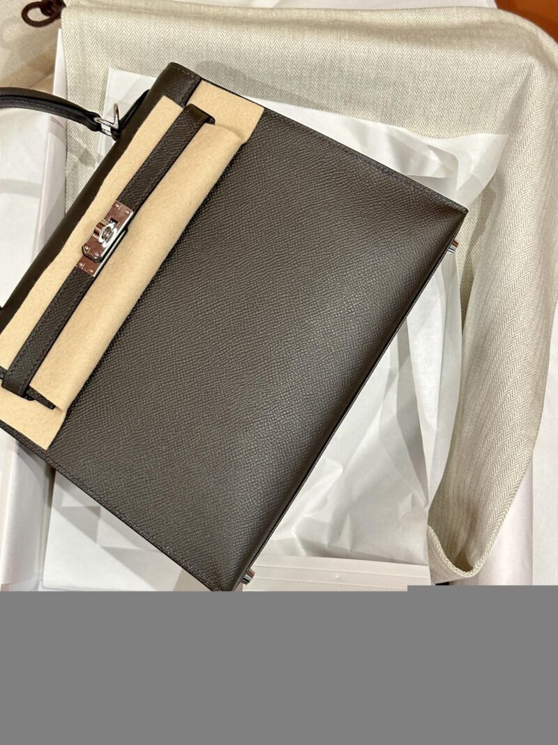 Hermès Kelly 25 Epsom Graphite Silver Hardware - Image 5