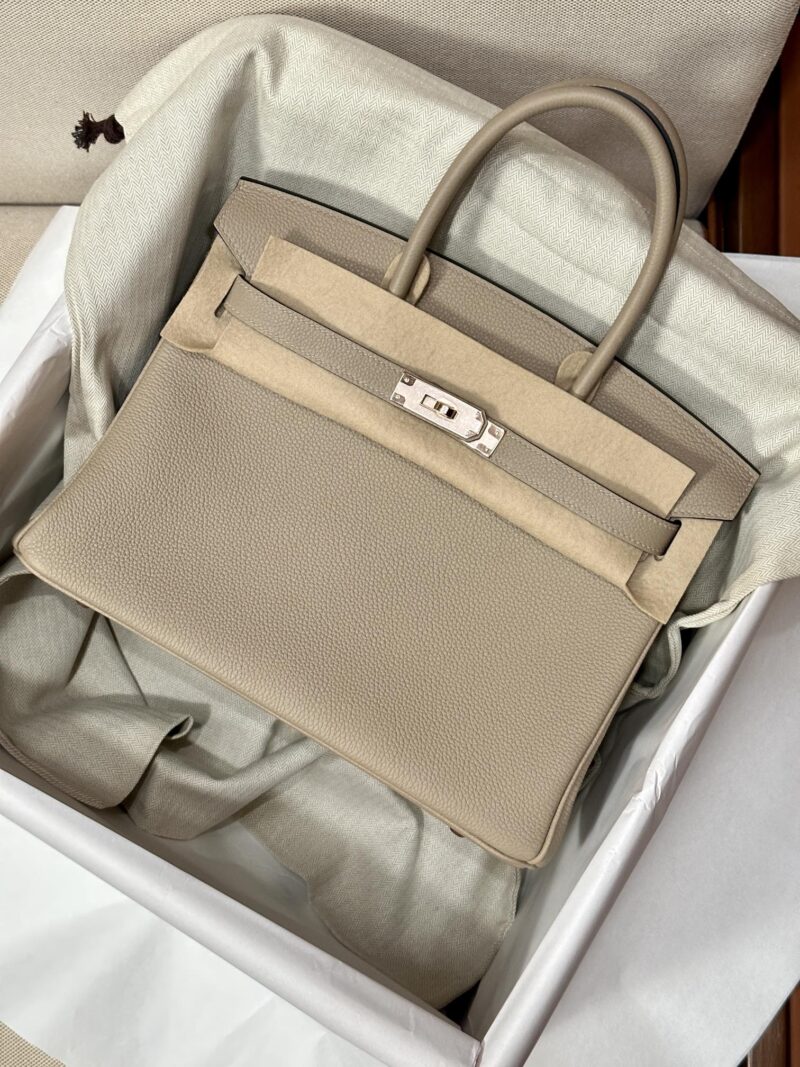 Hermès Birkin 30 Gris Tourterelle Togo Palladium Hardware