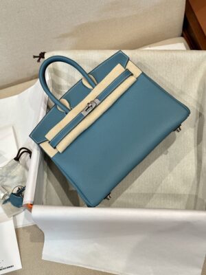 Hermès Birkin 25 Blue Jean Togo Palladium Hardware