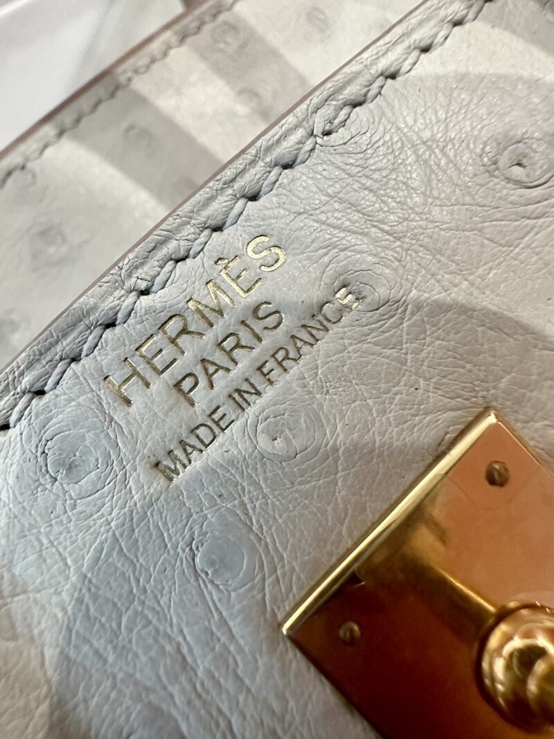 Hermès Birkin 25 Beton Ostrich Gold Hardware - Image 4