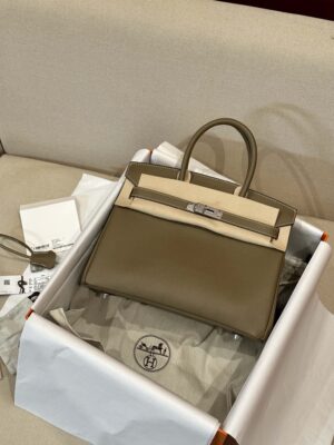 Hermès Birkin 30 Etoupe, Silver Epsom Palladium Hardware