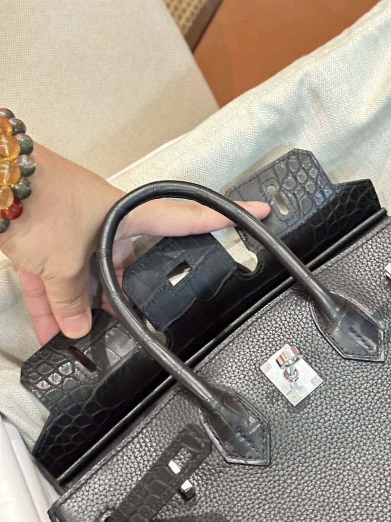 Hermès Birkin 25 Noir, Silver Touch Palladium Hardware - Image 4