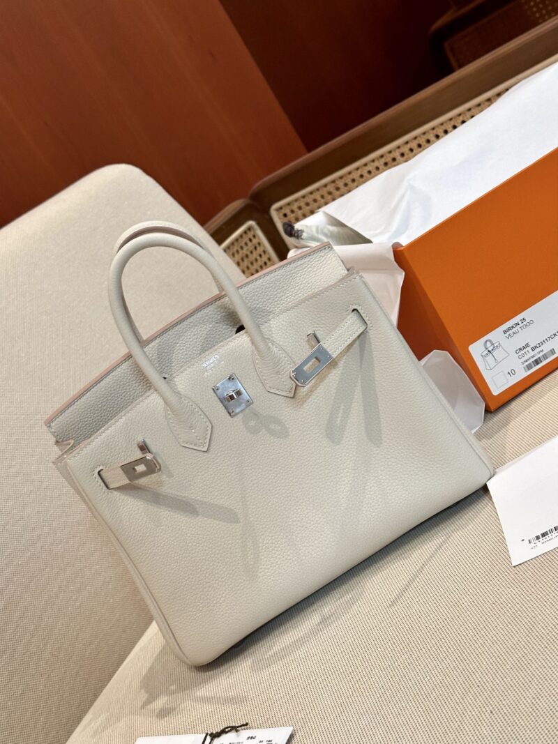 Hermès Birkin 25 Craie, Silver Togo Palladium Hardware - Image 2