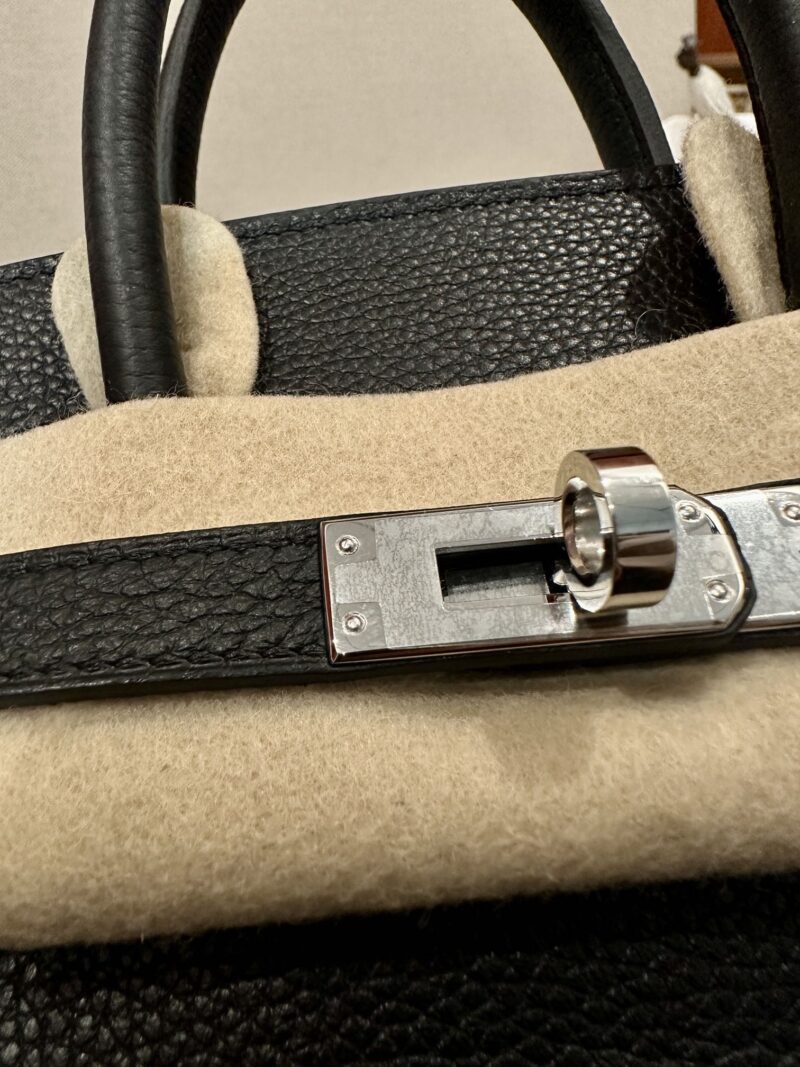 Hermès Birkin 25 Noir, Silver Togo Palladium Hardware - Image 17