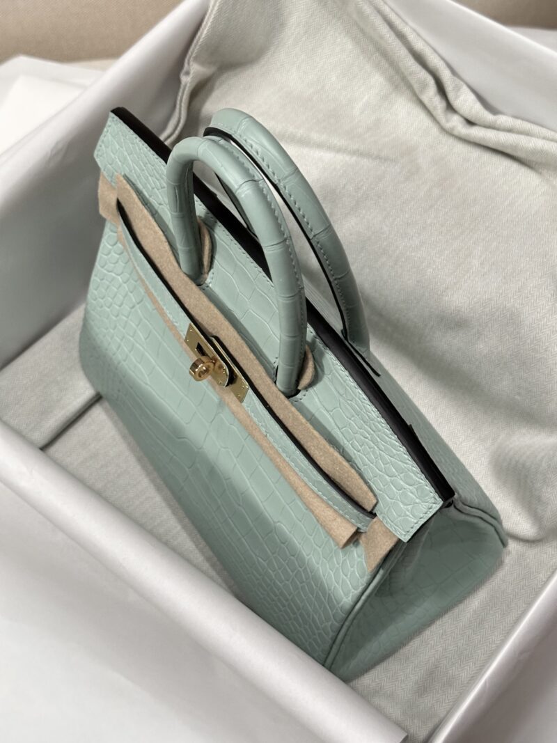 Hermès Birkin 25 Vert D'eau Matte Crocodile Gold Hardware - Image 4