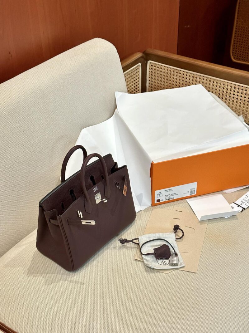 Hermès Birkin 25 Rouge Sellier, Silver Togo Palladium Hardware - Image 6