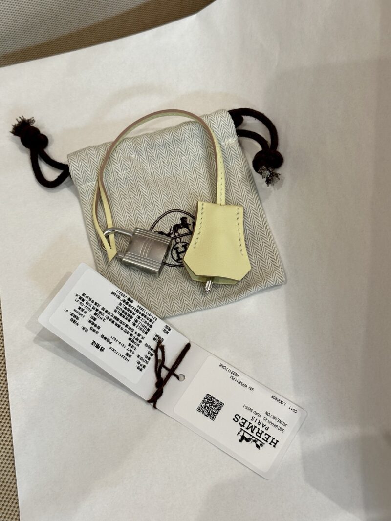 Hermès Birkin 25 Jaune Milton, Silver Swift Palladium Hardware - Image 3