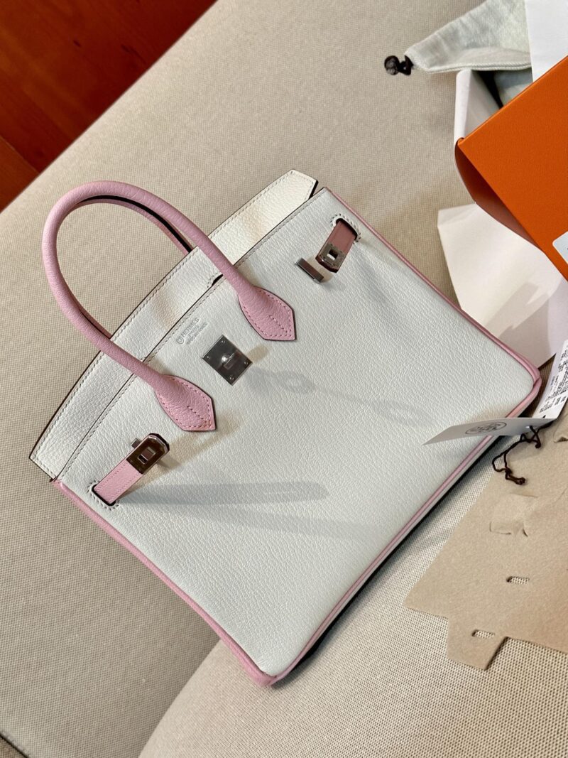Hermès Birkin 25 Nata, Rose Sakura Chevre Palladium Hardware - Image 2
