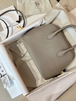 Hermès Bolide 25 Epsom Gris Asphalte Gold Hardware