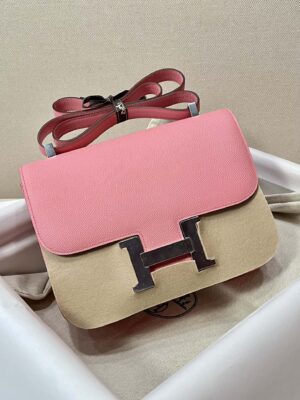 Hermès Constance 24 Rose Confetti Epsom Palladium Hardware