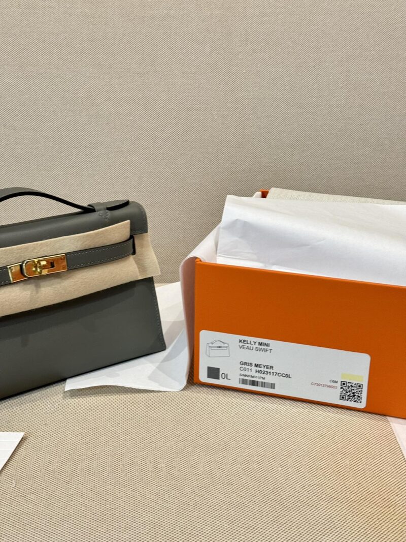Hermès Kelly Pochette Craie Swift Gold Hardware