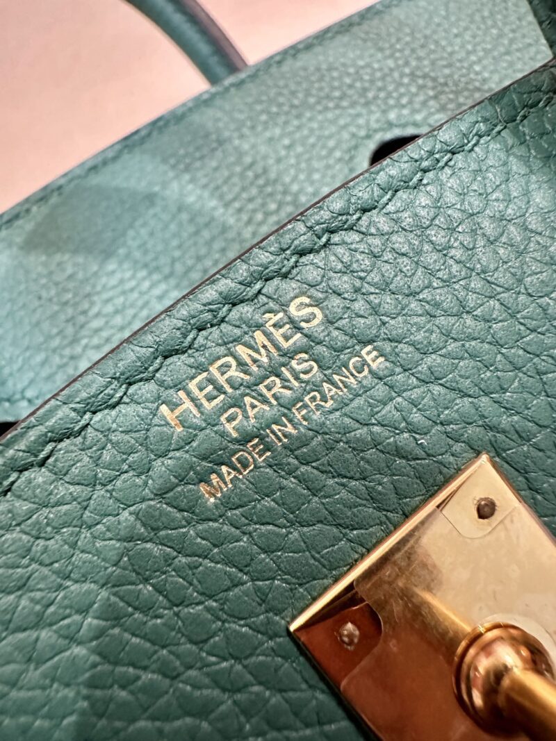 Hermès Birkin 25 Malachite, Gold Togo Gold Hardware - Image 6