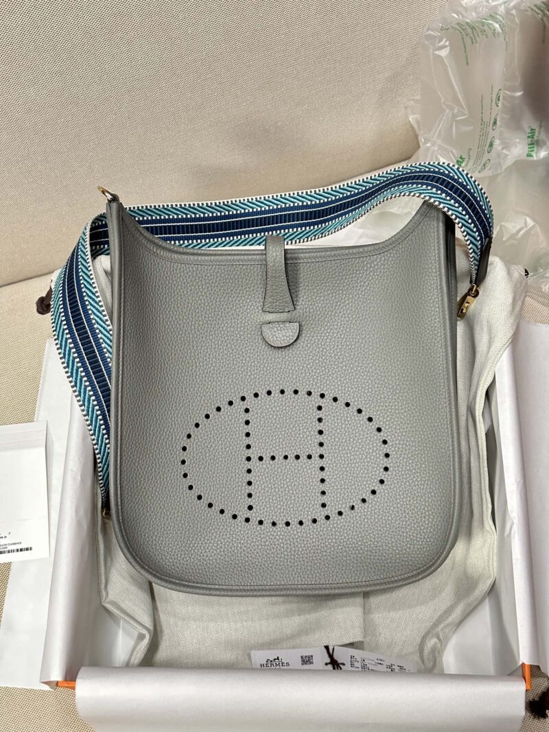 Hermès Evelyne 29 Taurillon Clemence Gris Meyer Gold Hardware