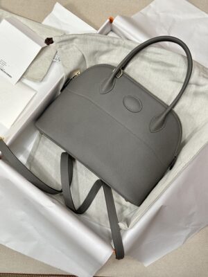 Hermès Bolide 27 Epsom Gris Meyer Gold Hardware