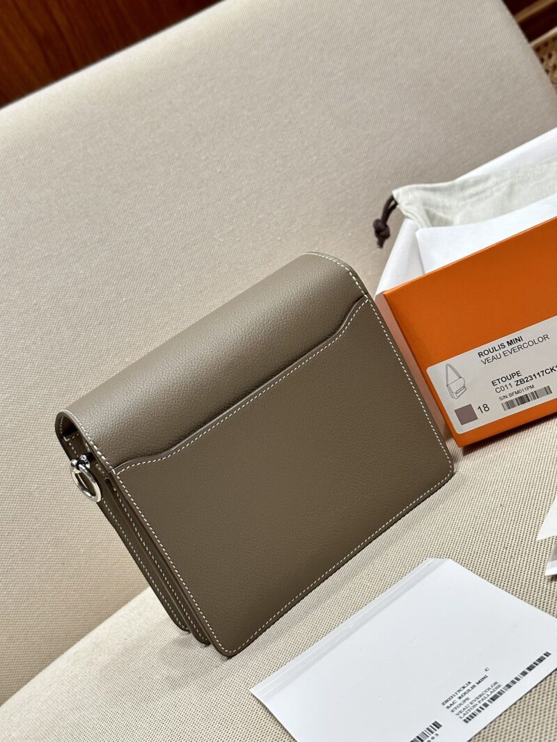 Hermès Roulis 18 Evercolor Silver Silver Hardware - Image 5