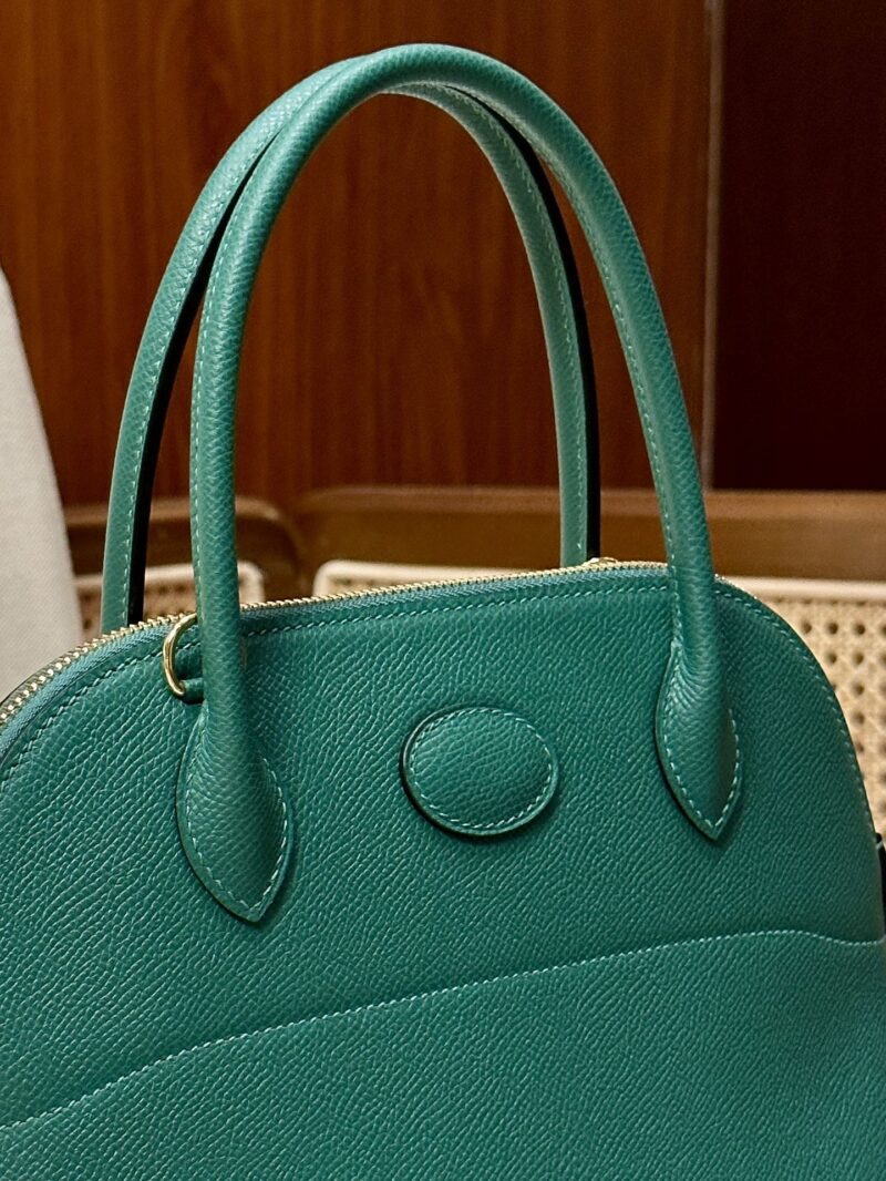 Hermès Bolide 27 Epsom Malachite Gold Hardware