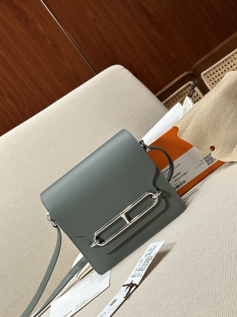 Hermès Roulis 19 Evercolor Vert Amande Silver Hardware - Image 2