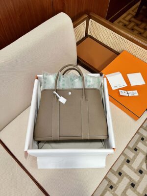 Hermès Garden Party 36 Country Etoupe Silver Hardware