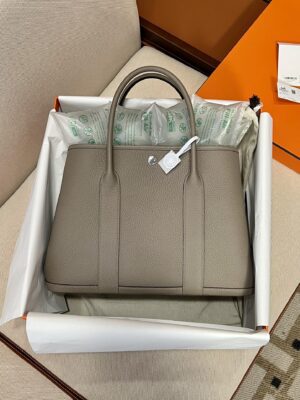 Hermès Garden Party 36 Country Gris Asphalt Silver Hardware