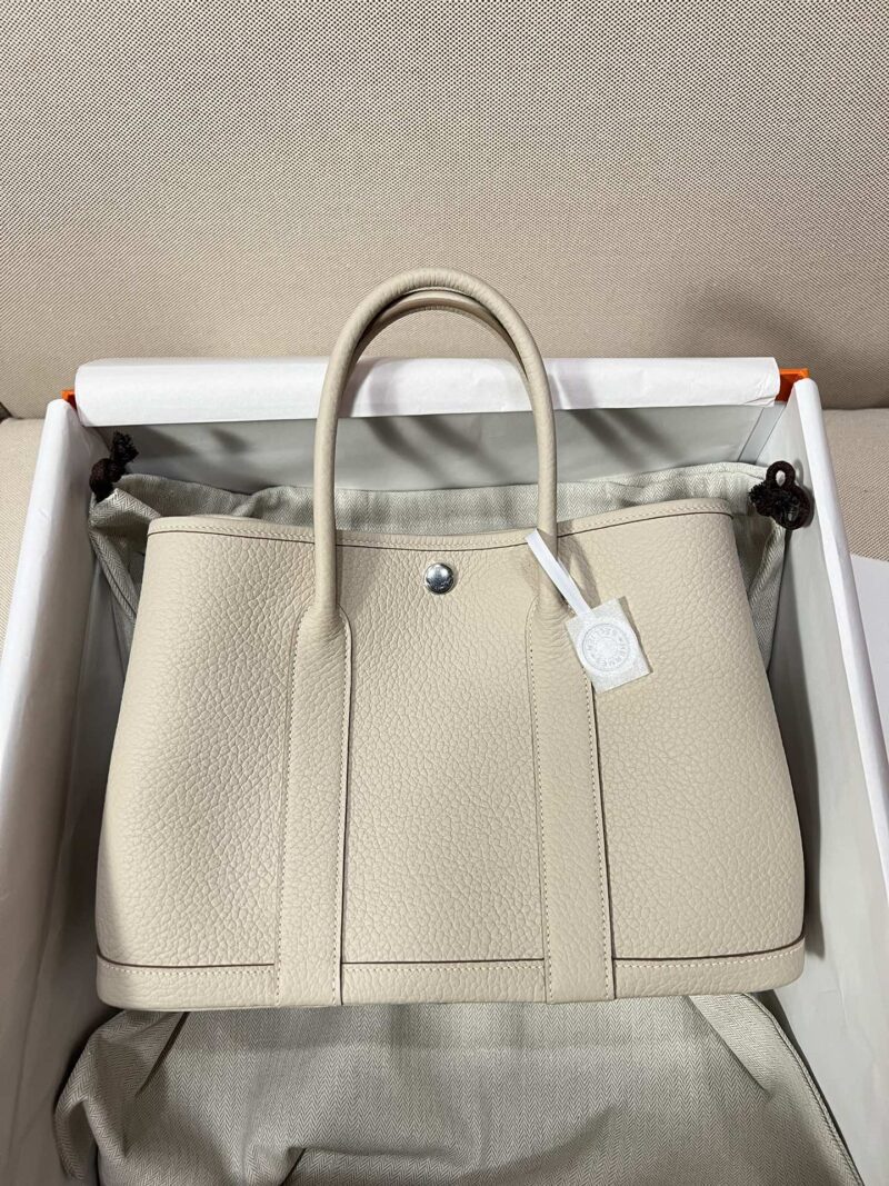 Hermès Garden Party 30 Country Leather Craie Silver Hardware - Image 2