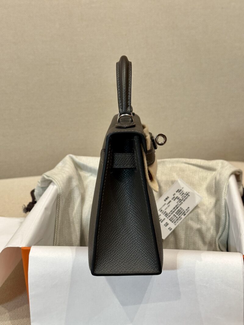 Hermès Mini Kelly 19 Epsom Gris Graphite Silver Hardware - Image 5