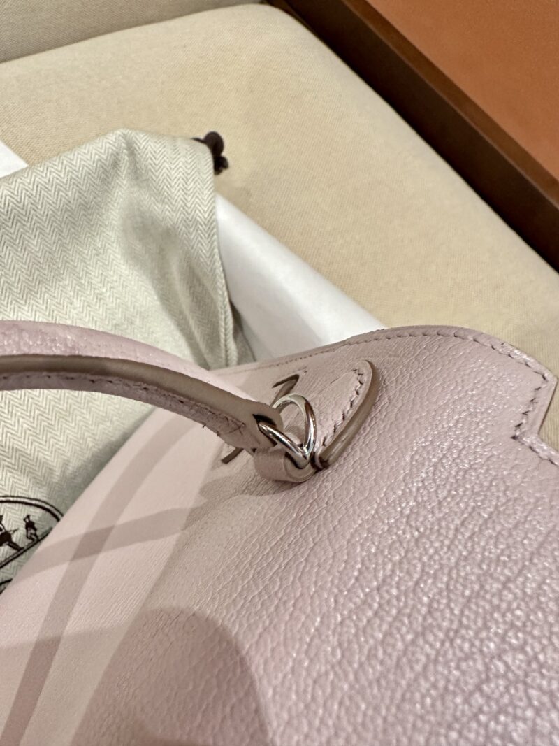Hermès Mini Kelly 19 Chevre Mauve Pale & Gris Pearl Silver Hardware - Image 13