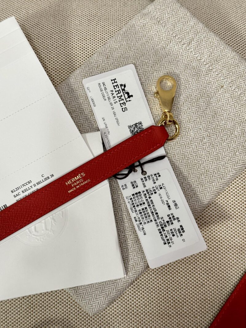 Hermès Kelly 25 Epsom Rouge Coeur Gold Hardware - Image 14