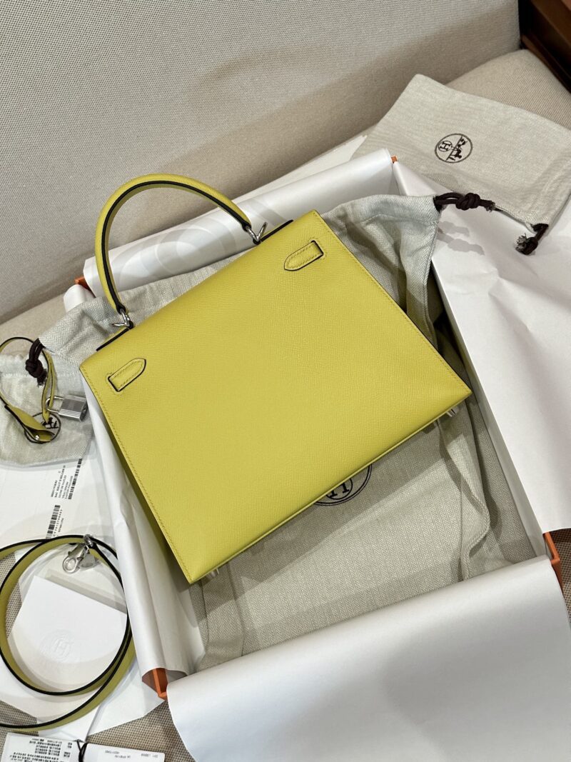 Hermès Kelly 25 Epsom Jaune de Naples Silver Hardware - Image 5