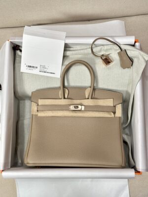 Hermès Birkin 25 Gris Tourterelle Togo Gold Hardware