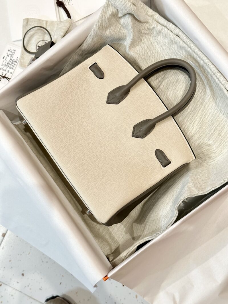 Hermès Birkin 25 Craie, Gris Meyer Togo Palladium Hardware - Image 2