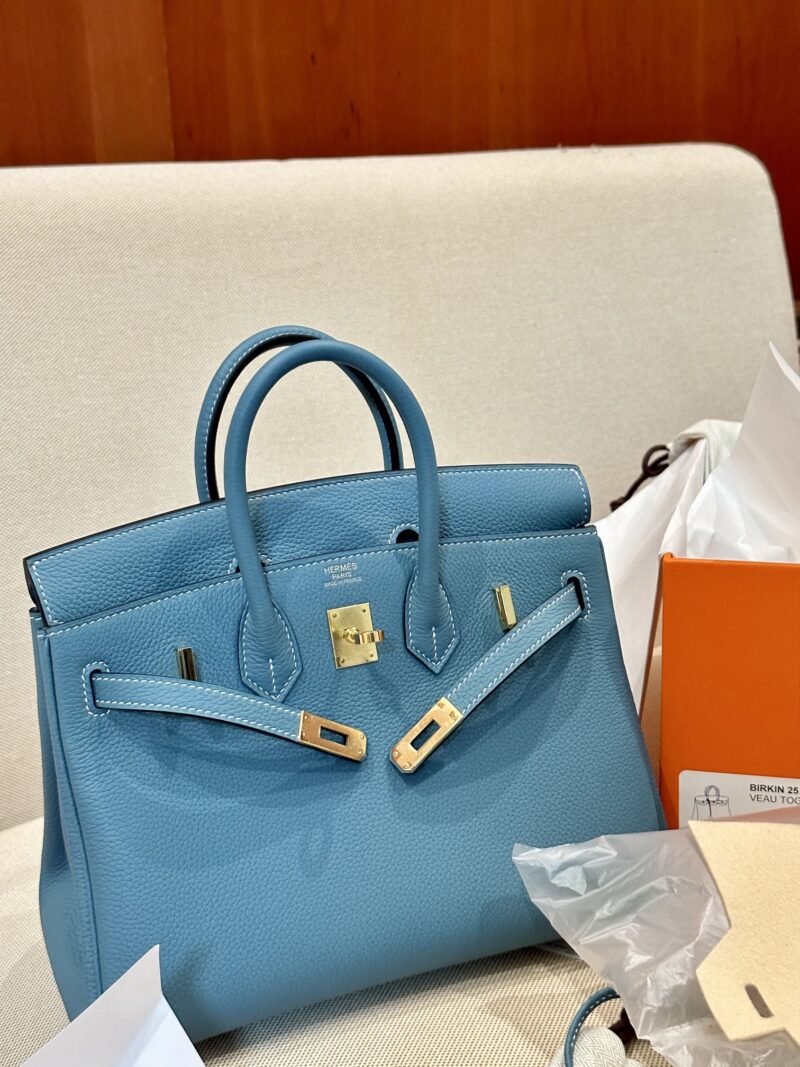 Hermès Birkin 25 Blue Jean, Gold Togo Gold Hardware - Image 2