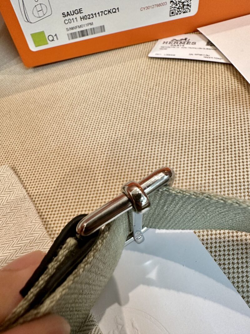 Hermès Evelyne 29 Taurillon Clemence Sauge Silver Hardware - Image 11