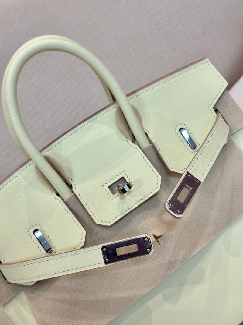 Hermès Birkin 25 Jaune Milton, Silver Swift Palladium Hardware - Image 9